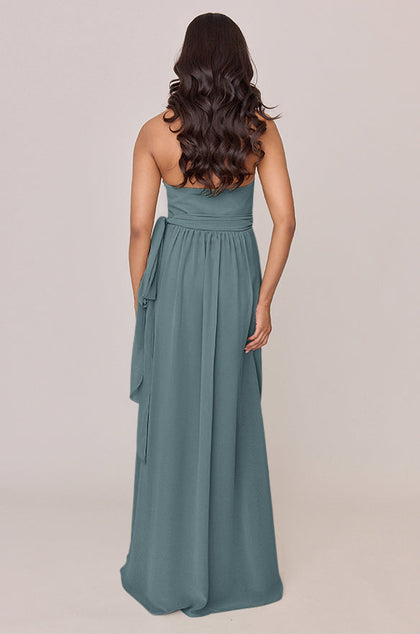 Hannah Chiffon Faux Wrap Dress | Made To Order | Eucalyptus
