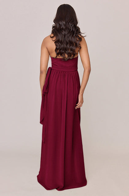 Hannah Chiffon Faux Wrap Dress | Made To Order | Marsala
