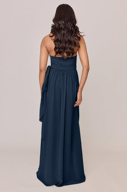 Hannah Chiffon Faux Wrap Dress | Made To Order | Romantic Blue