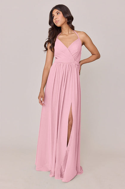 Hannah Chiffon Faux Wrap Dress | Made To Order | Rosette