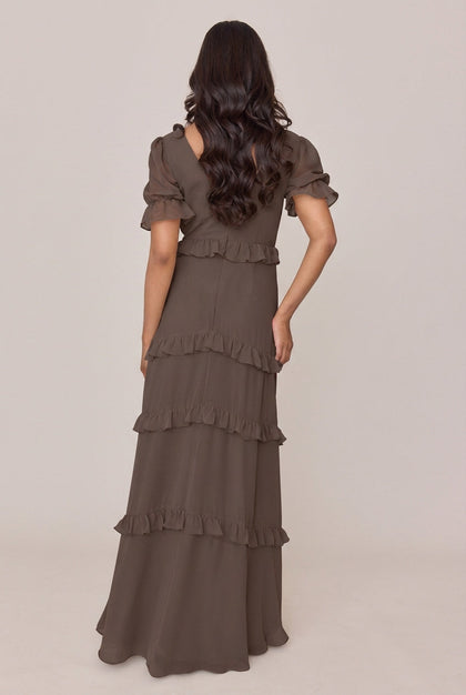 Harley Chiffon Dress | Made To Order | Espresso