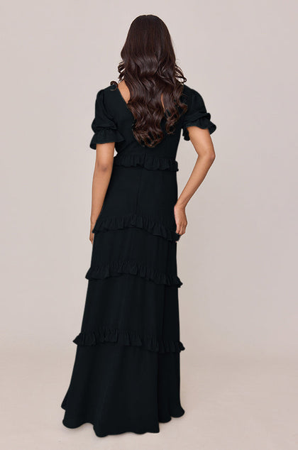 Harley Chiffon Dress | Made To Order | Black