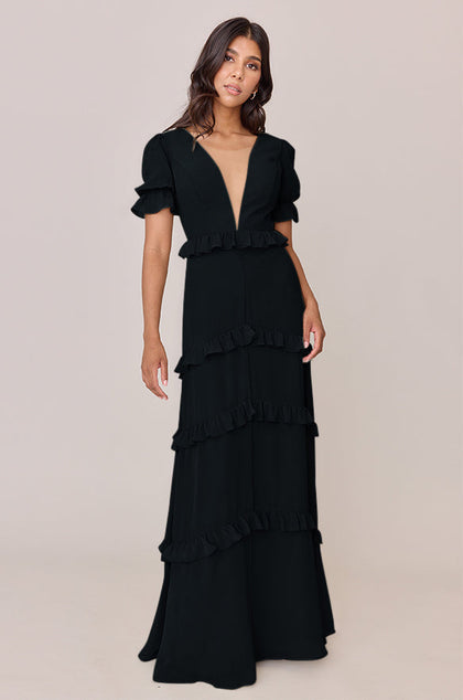 Harley Chiffon Dress | Made To Order | Black