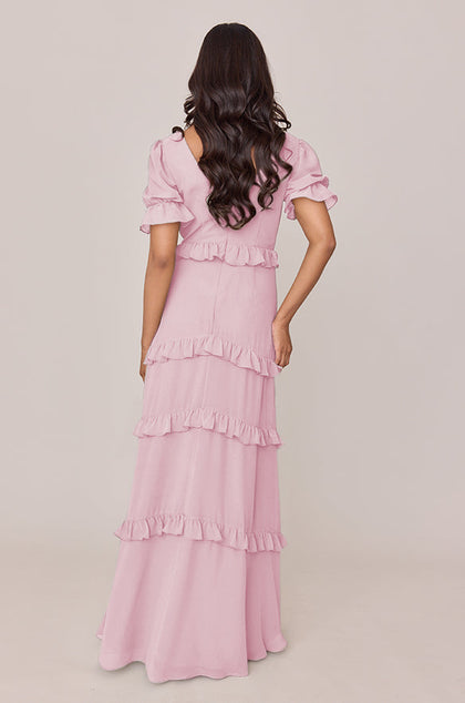 Harley Chiffon Dress | Made To Order | Blush Pink