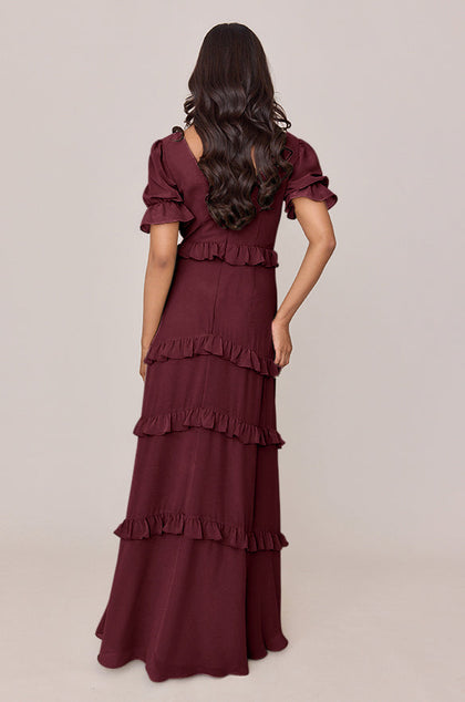 Harley Chiffon Dress | Made To Order | Cabernet