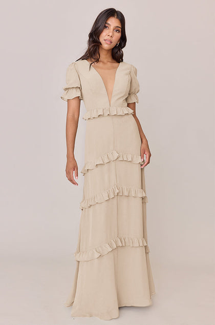 Harley Chiffon Dress | Made To Order | Champagne