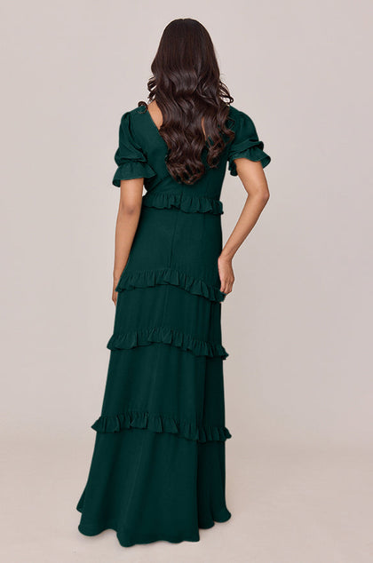 Harley Chiffon Dress | Made To Order | Classic Emerald