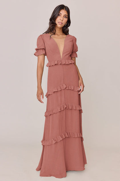 Harley Chiffon Dress | Made To Order | Desert Rose