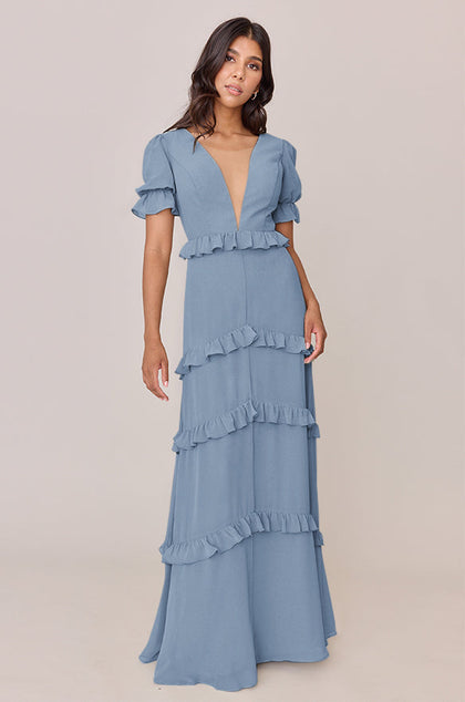Harley Chiffon Dress | Made To Order | French Blue