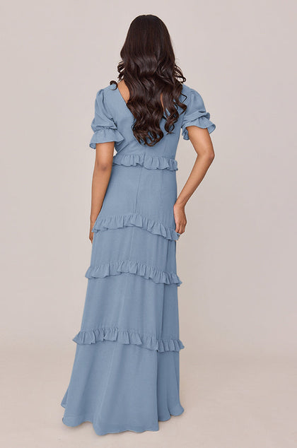 Harley Chiffon Dress | Made To Order | French Blue