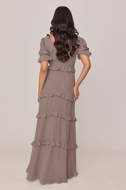 Harley Chiffon Dress | Made To Order | Latte