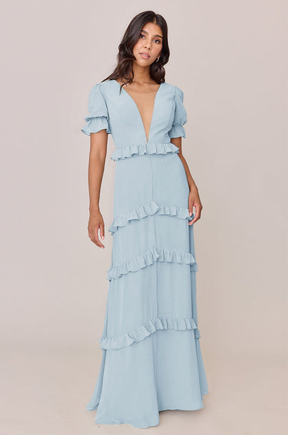 Harley Chiffon Dress | Made To Order | Light Blue