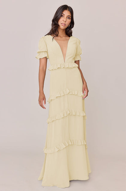Harley Chiffon Dress | Made To Order | Pale Yellow