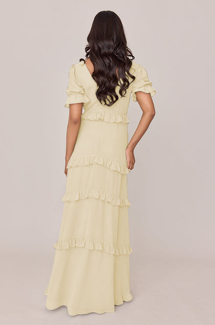 Harley Chiffon Dress | Made To Order | Pale Yellow