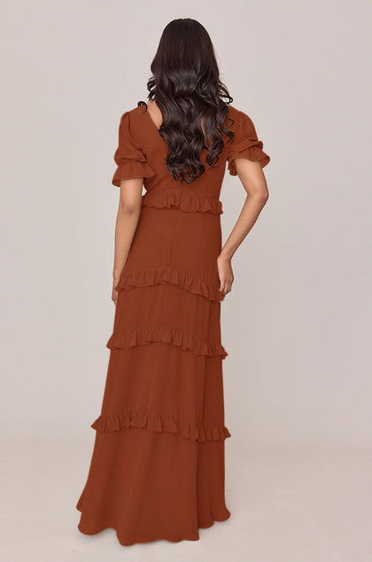 Harley Chiffon Dress | Made To Order | Rust