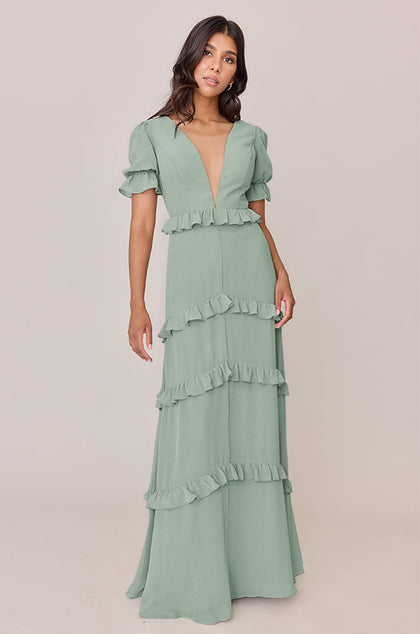 Harley Chiffon Dress | Made To Order | Sage