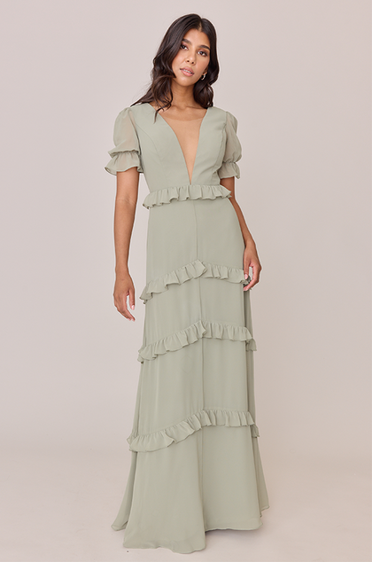Harley Chiffon Dress | Made To Order | Sage