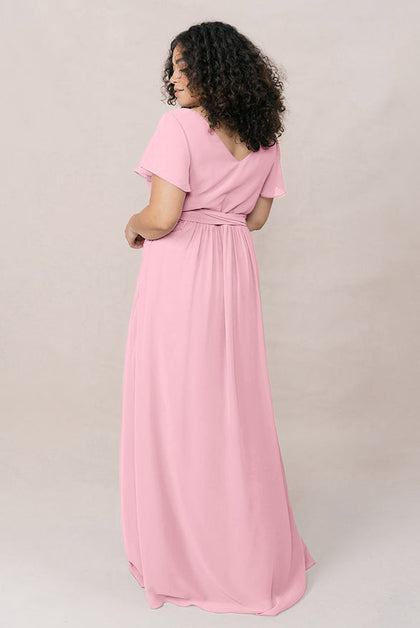 Harper Chiffon Faux Wrap Dress | Made To Order | Rosette