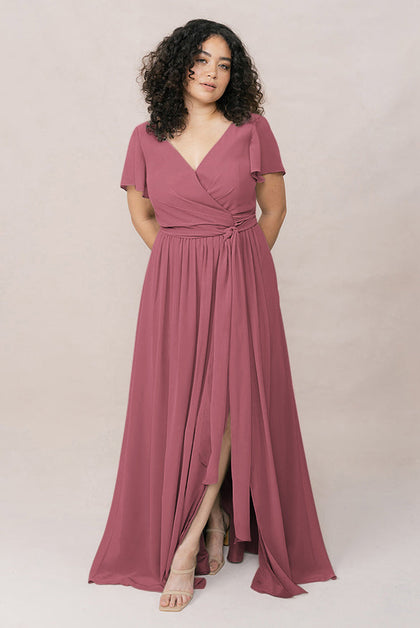 Harper Chiffon Faux Wrap Dress | Made To Order | Rosewood