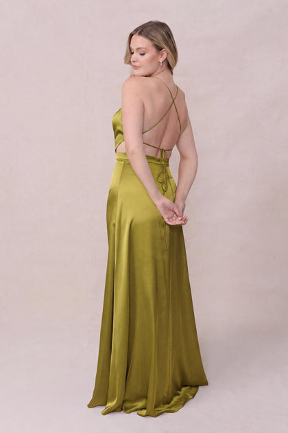 Haven Satin Dress | Made To Order | Chartreuse