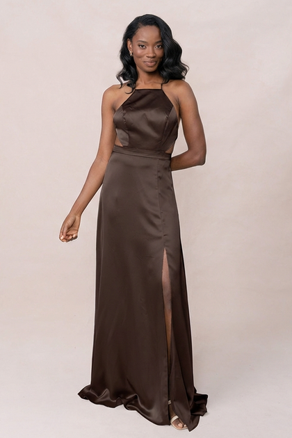 Haven Satin Dress | Made To Order | Espresso