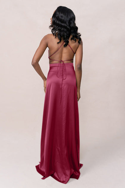 Haven Satin Dress | Made To Order | Berry
