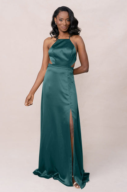 Haven Satin Dress | Made To Order | Emerald