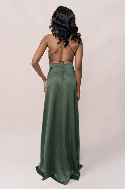 Haven Satin Dress | Made To Order | Deep Olive