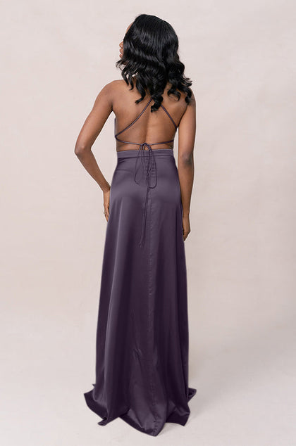 Haven Satin Dress | Made To Order | Eggplant