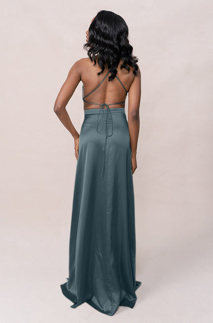 Haven Satin Dress | Made To Order | Eucalyptus