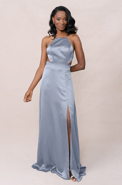 Haven Satin Dress | Made To Order | French Blue
