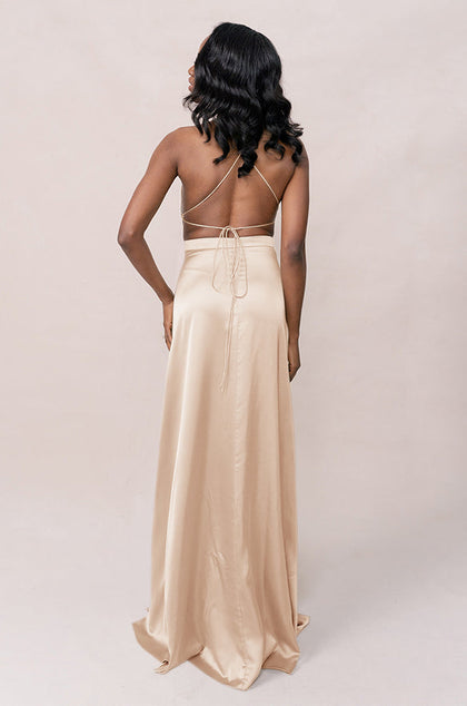 Haven Satin Dress | Made To Order | Gold Champagne