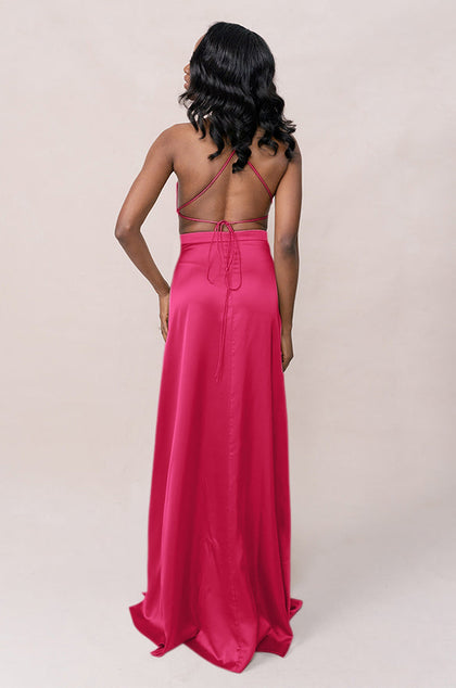 Haven Satin Dress | Made To Order | Hot Pink