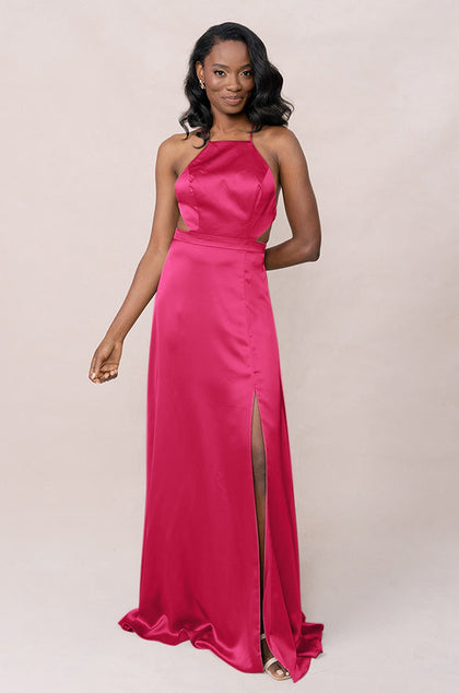 Haven Satin Dress | Made To Order | Hot Pink