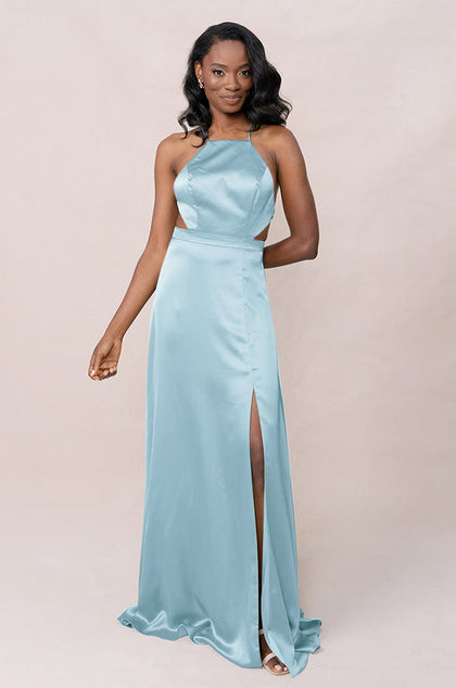 Haven Satin Dress | Made To Order | Light Blue