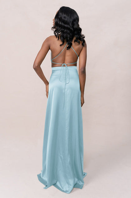 Haven Satin Dress | Made To Order | Light Blue