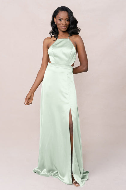 Haven Satin Dress | Made To Order | Pistachio