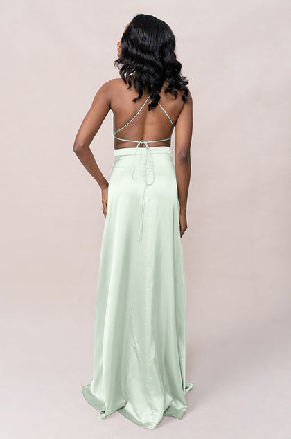 Haven Satin Dress | Made To Order | Pistachio