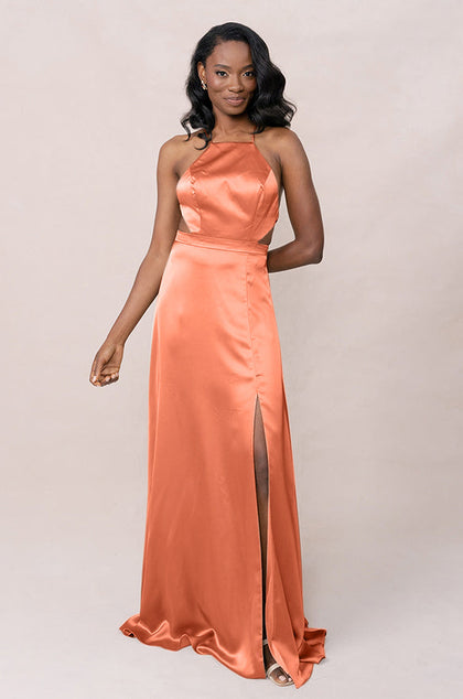 Haven Satin Dress | Made To Order | Tangerine