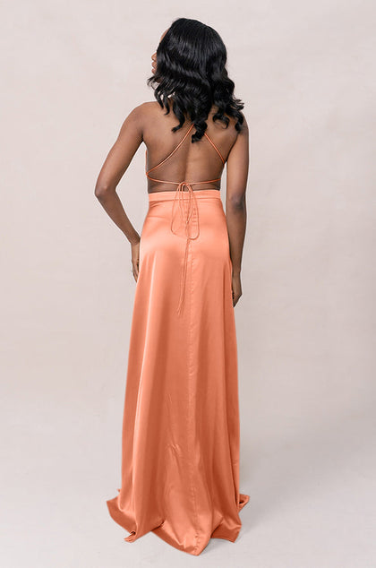 Haven Satin Dress | Made To Order | Tangerine