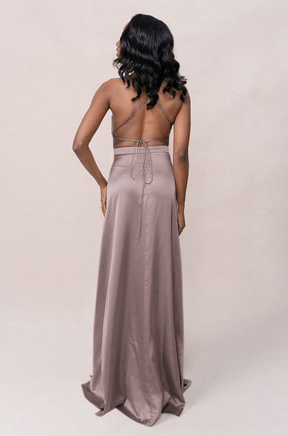 Haven Satin Dress | Made To Order | Taupe