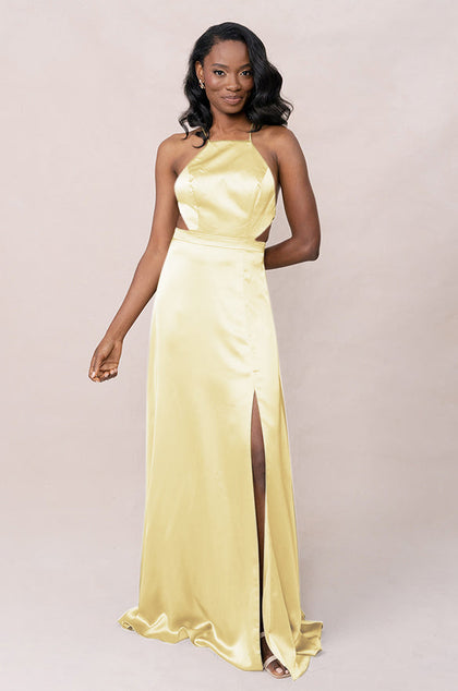 Haven Satin Dress | Made To Order | Yellow
