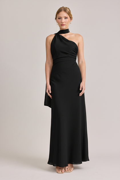 Imani Chiffon Dress | Made To Order | Black
