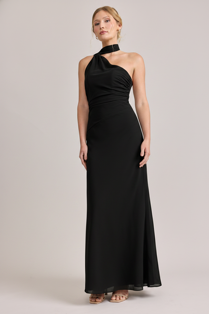 Imani Chiffon Dress | Made To Order | Black