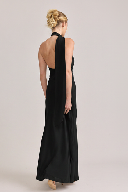 Imani Chiffon Dress | Made To Order | Black