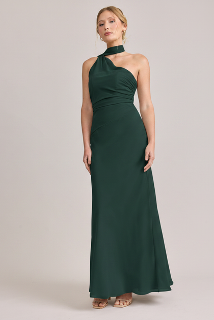 Imani Chiffon Dress | Made To Order | Classic Emerald