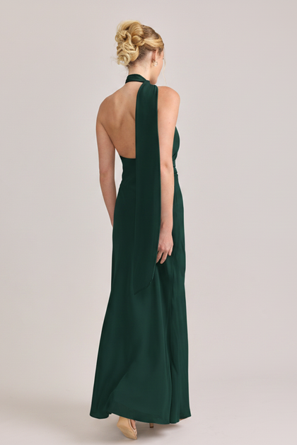 Imani Chiffon Dress | Made To Order | Classic Emerald