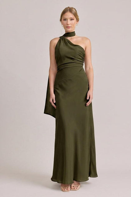 Imani Chiffon Dress | Made To Order | Deep Olive