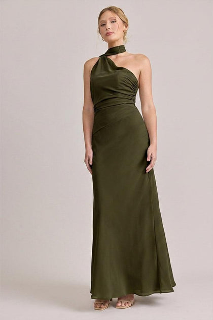 Imani Chiffon Dress | Made To Order | Deep Olive