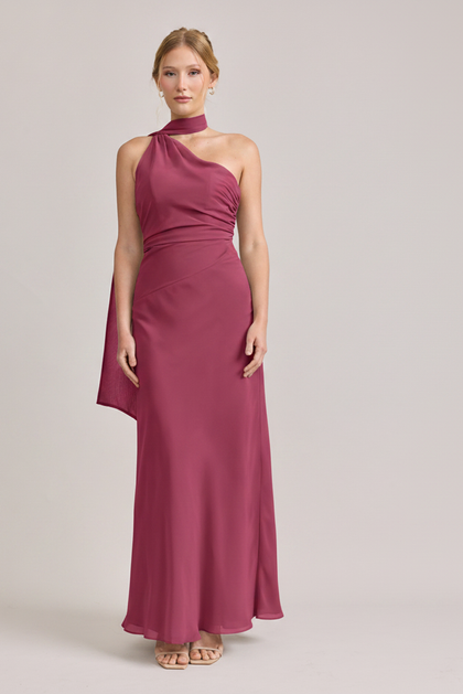 Imani Chiffon Dress | Made To Order | Hot Pink